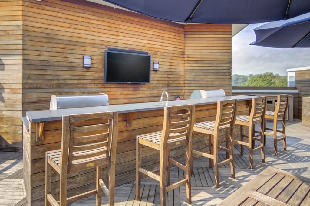 Roof deck bar and grill area