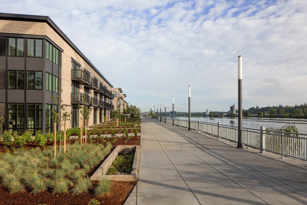 Exterior of building with river view