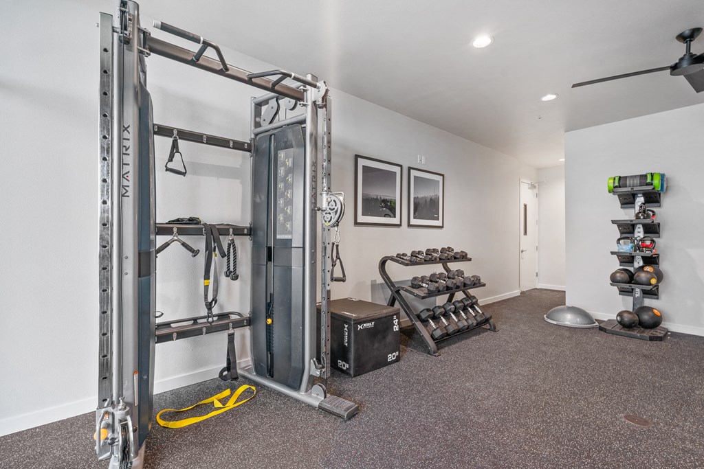 the collection 527 fitness room with exercise equipment