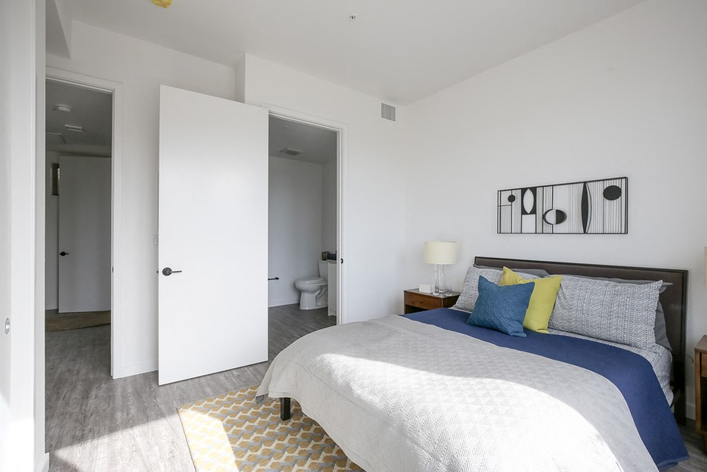 Staged Bedroom with Bathroom