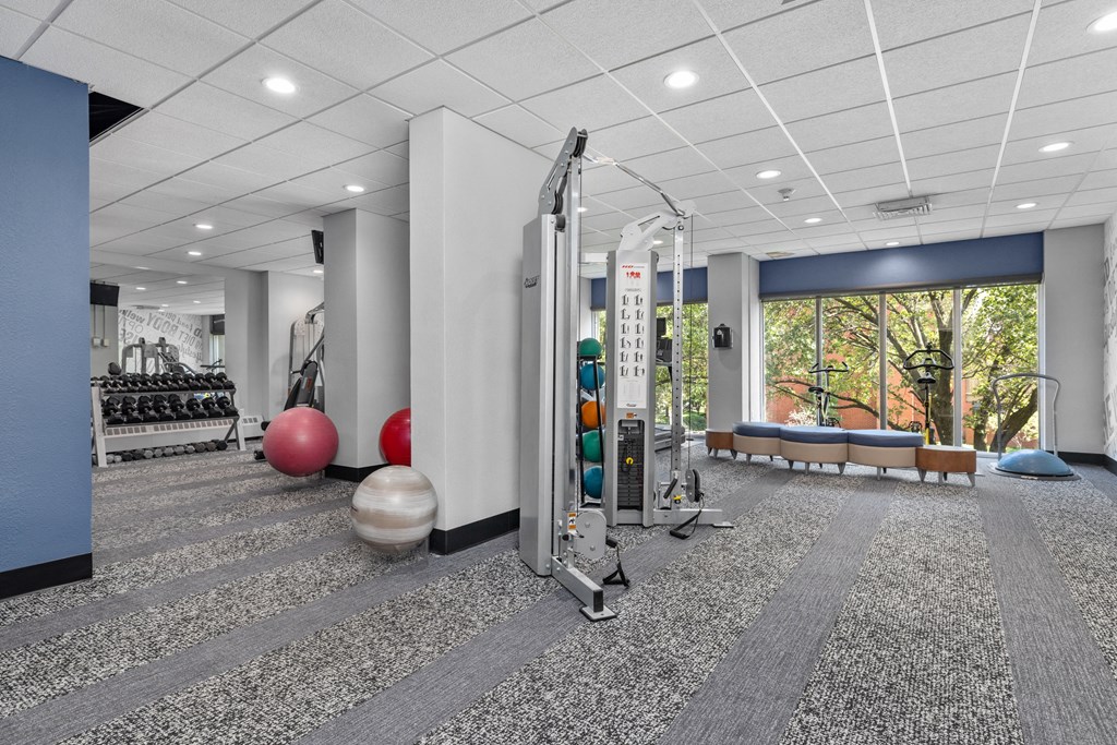 a rendering of a fitness room in the new building