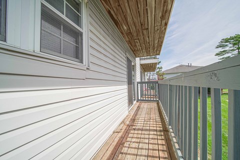 the view of the deck from the back of the house