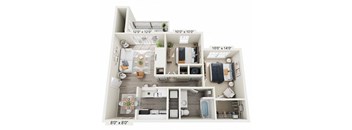 a floor plan of a home with a bedroom and a living room