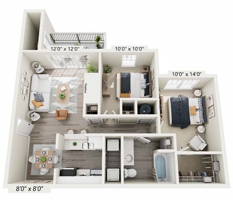 a floor plan of a home with a bedroom and a living room