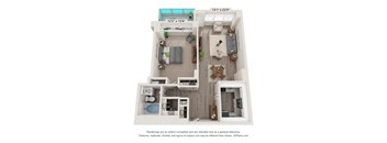 a floor plan of a 1 bedroom apartment