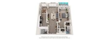 a 1 bedroom floor plan at the crossings at white marsh apartments in white marsh, md