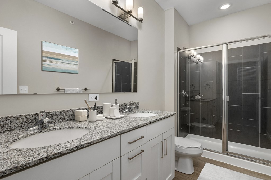 Citrine 2 bedroom primary bathroom with walk in shower