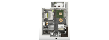 1 bedroom 1 bathroom apartment with city view