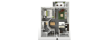 1 bedroom 1 bathroom apartment with city view