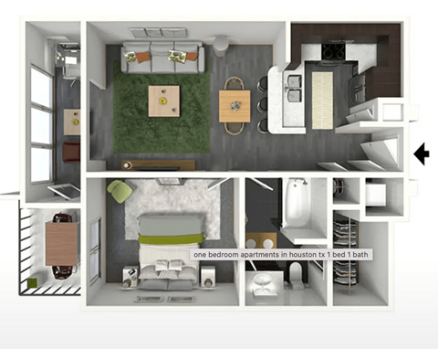 1 bedroom 1 bathroom apartment with hardwood floors