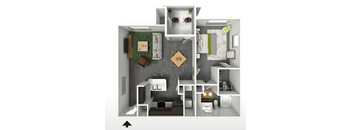 1 bedroom 1 bathroom apartment on 4th floor