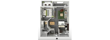 1 bedroom 1 bathroom apartment with courtyard view