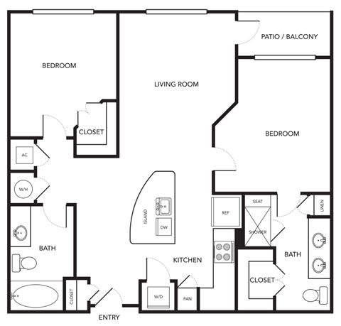 2 bedroom 2 bath apartment