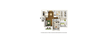 Crepe Myrtle Floorplan at The Grand on Memorial, Houston, Texas