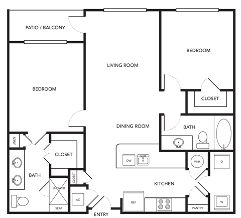 2 bedroom 2 bath apartment