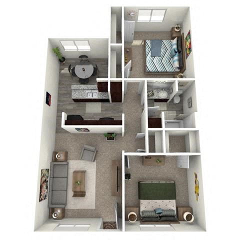 a floor plan of a house with a bedroom and a living room