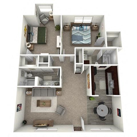 a 3d drawing of a floor plan with a bedroom and a bathroom