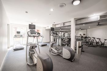 a gym with weights and other exercise equipment