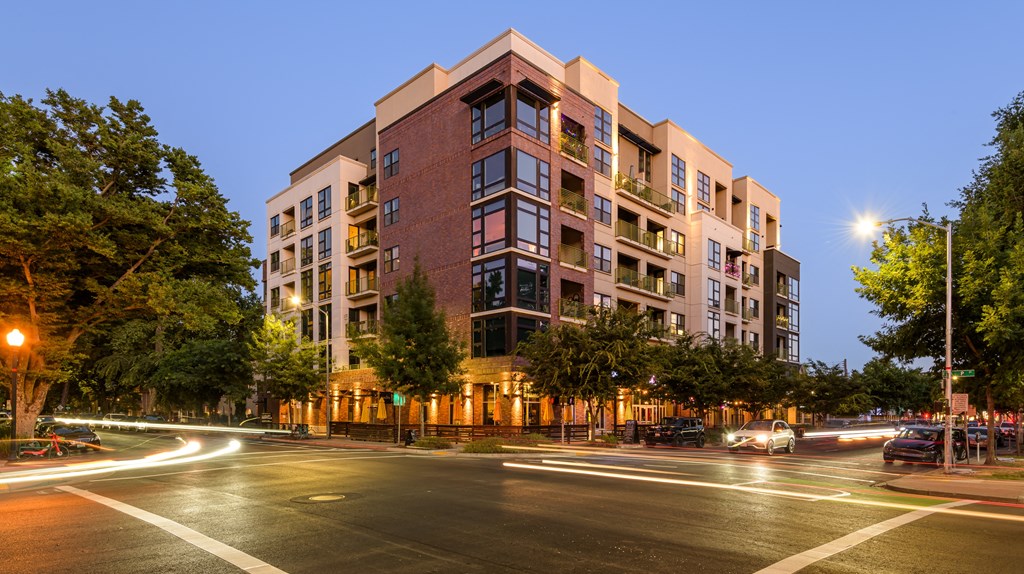 16 Powerhouse Building in Sacramento city street at night