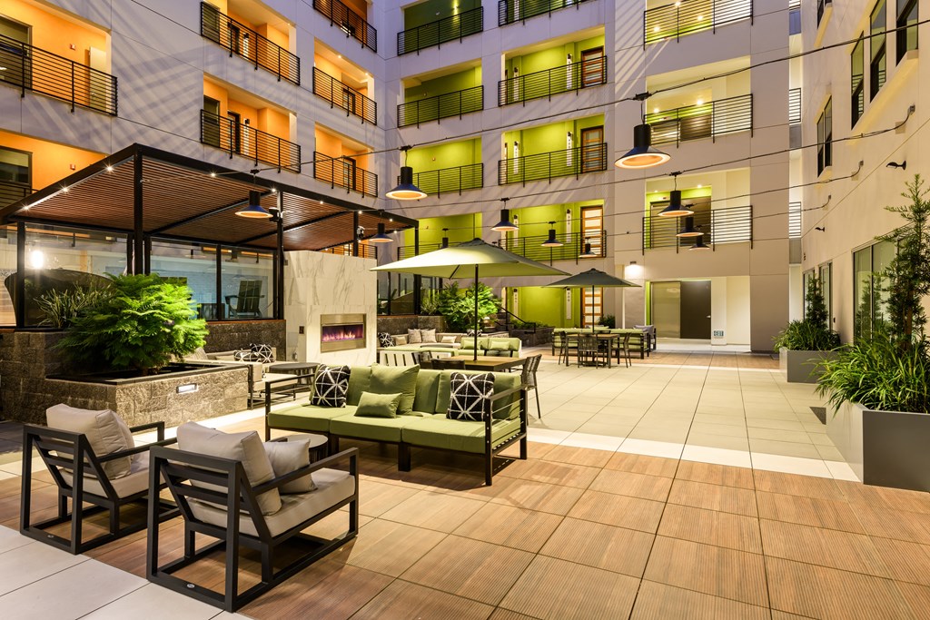 Resident Podium with tables and chairs