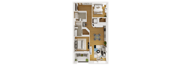 a floor plan of a house with a bedroom and a living room