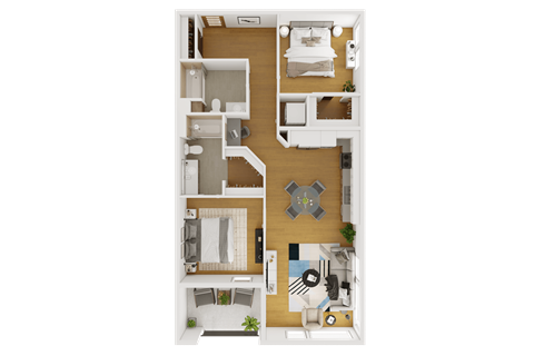 a floor plan of a house with a bedroom and a living room