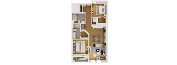 a floor plan of a house with a bedroom and a living room