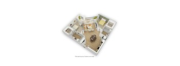 Chic C5 - 2 bedroom floorplan layout with 2 bathrooms and 1,171 square feet