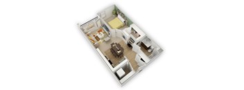 Savvy A3 - 1 bedroom floorplan layout with 1 bathroom and 785 square feet