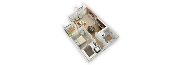 Savvy A5 - 1 bedroom floorplan layout with 1 bathroom and 823 square feet