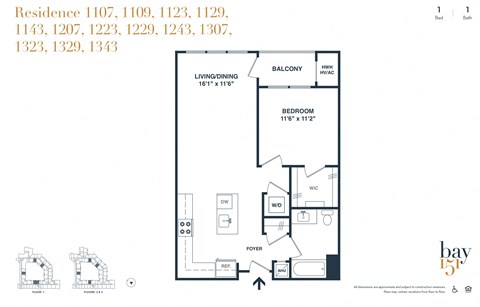 Bay 151 - Building 1, 1 BR
