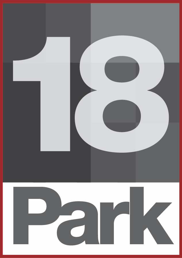 A graphic with the number 18 and the word Park.