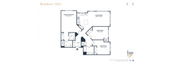 a floor plan of a unit with a bedroom and a living room