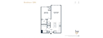 a floor plan of a unit with a bedroom and a living room