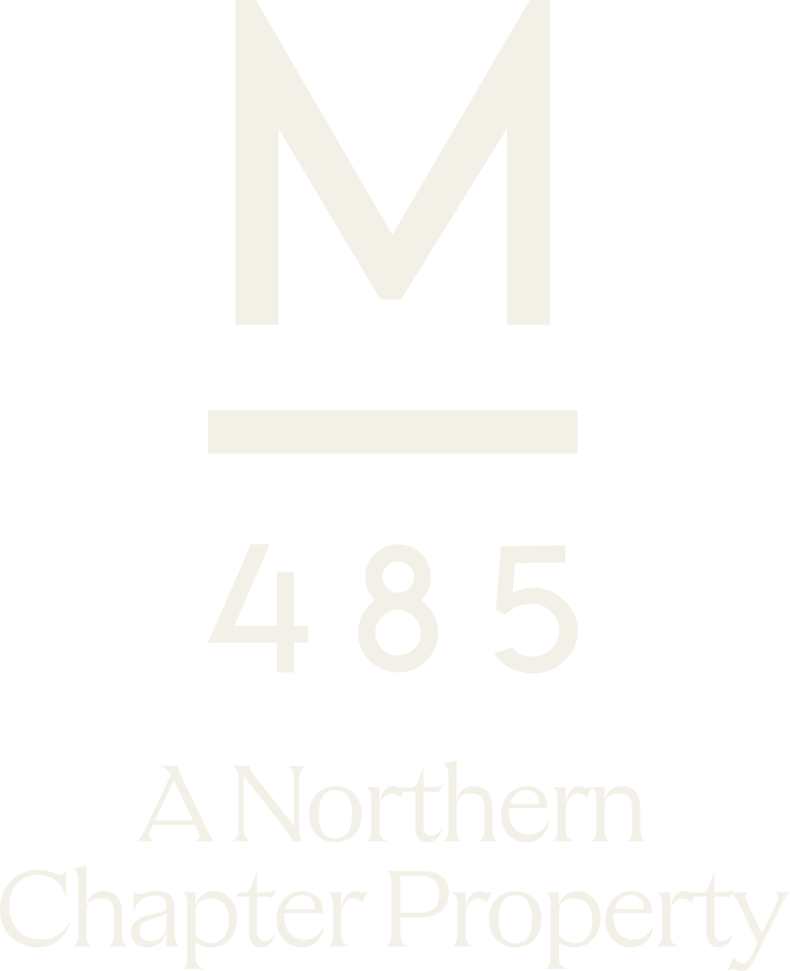 A green sign with a white letter M and the numbers 485 and A Northern Chapter Property.