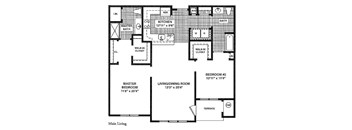 A black and white image of a floor plan for a house.