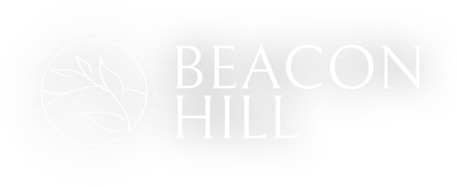 a logo against a black background with the words beacon hill