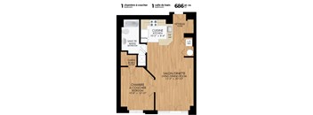 1 Bedroom 1 Bath - zoom floorplan