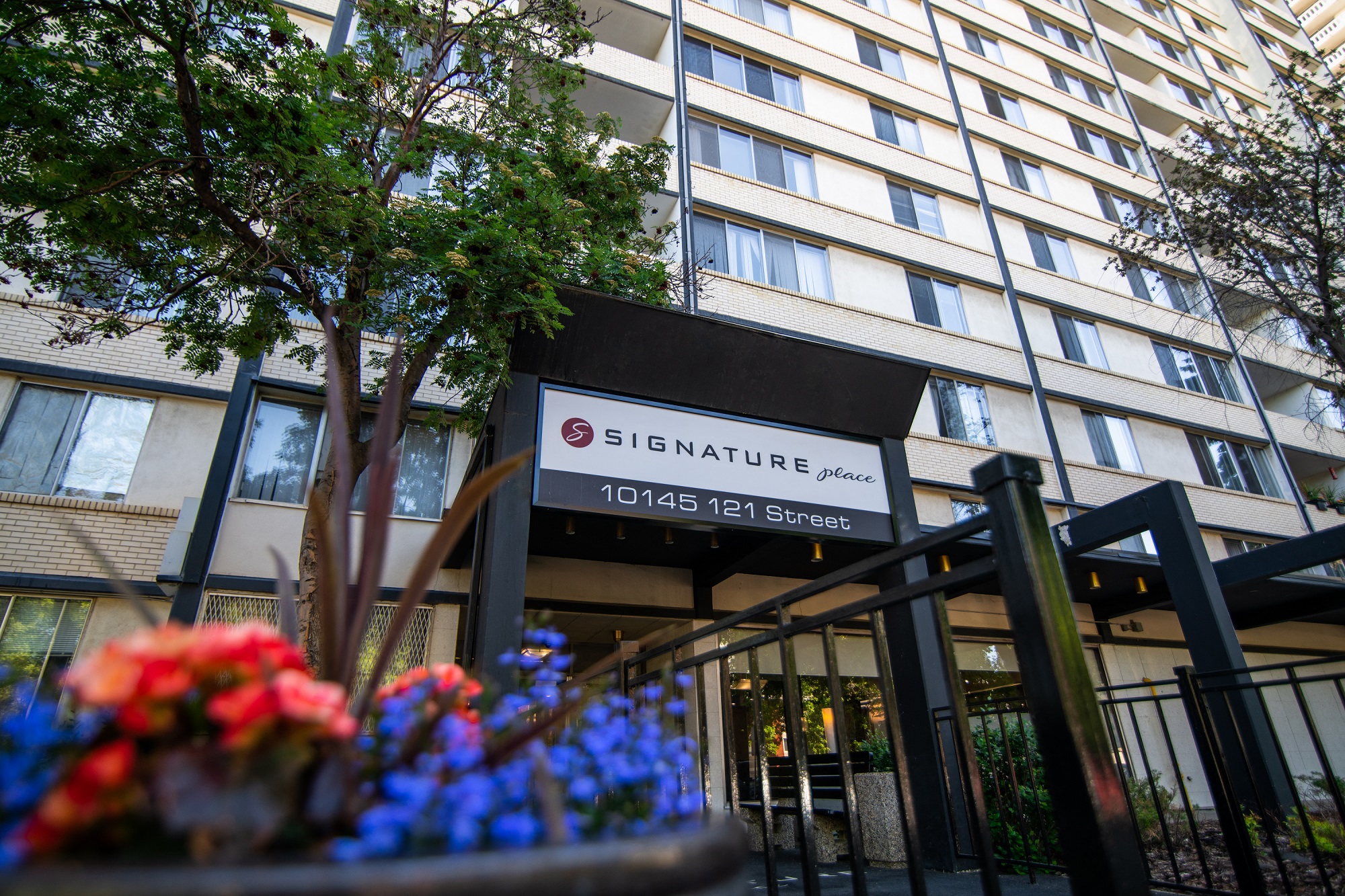 Signature Place front entrance.  Thumbnail click to zoom.