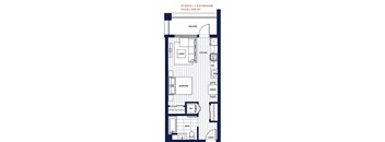 Studio Floor Plan 495 sf