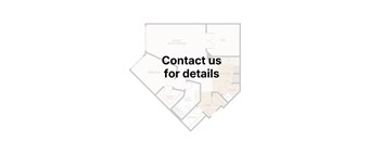 A diagram of a house with rooms labeled and a sign that says "Contact us for details".