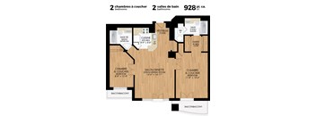 2 Bedroom 2 Bath - zoom floorplan
