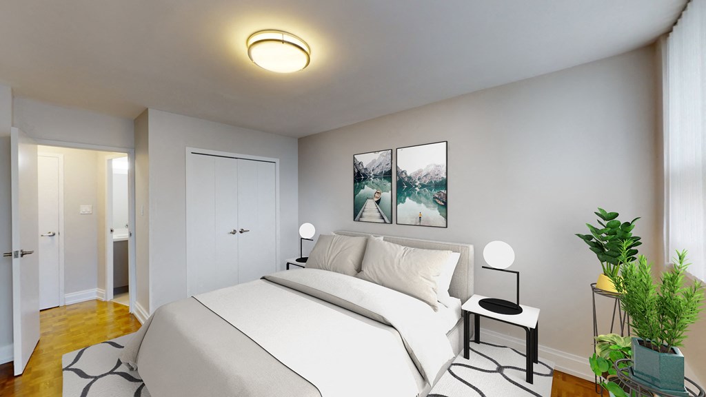 Bedroom with bed and closet