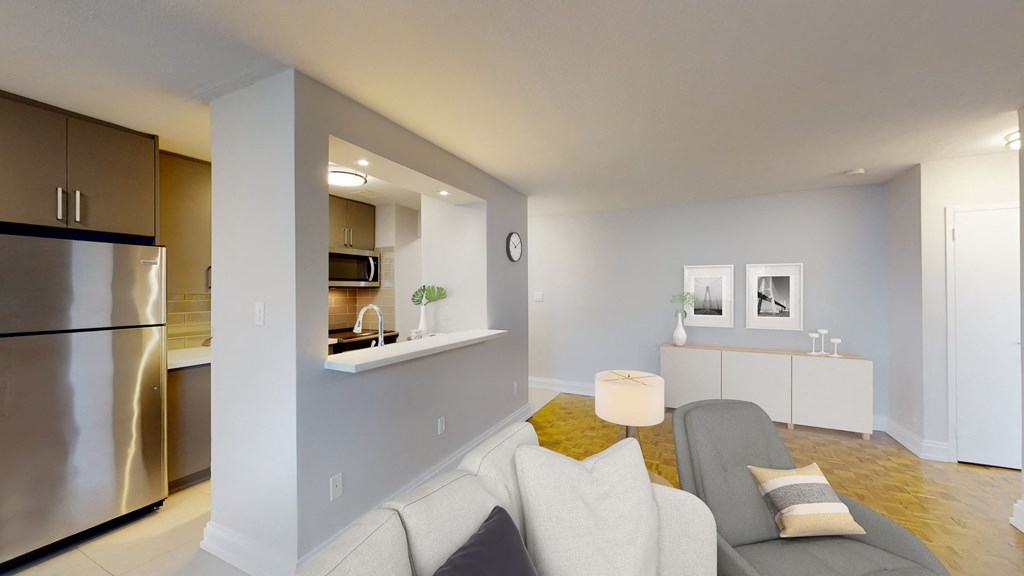 Living room area with sofa