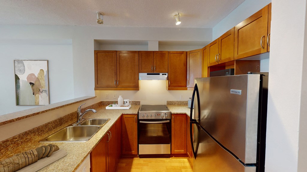 Kitchen with amenities.