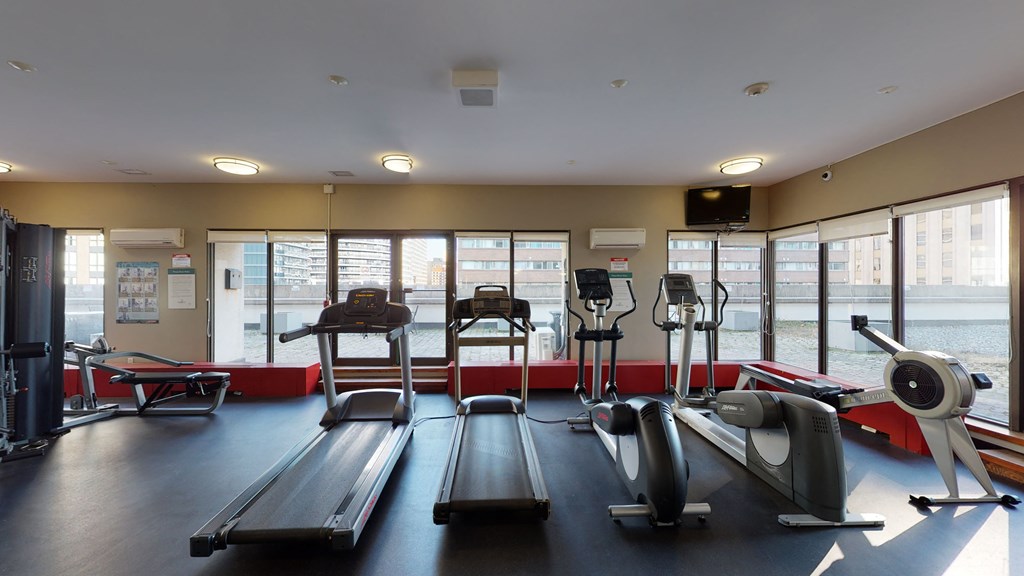 Fitness room with ellipticals and treadmills