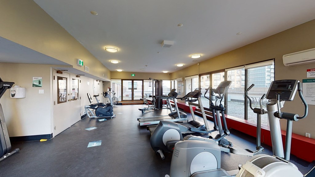 Fitness room with ellipticals and treadmills