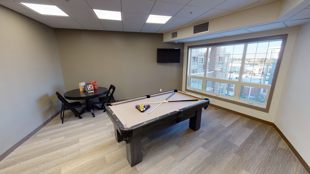 Games room with pool table