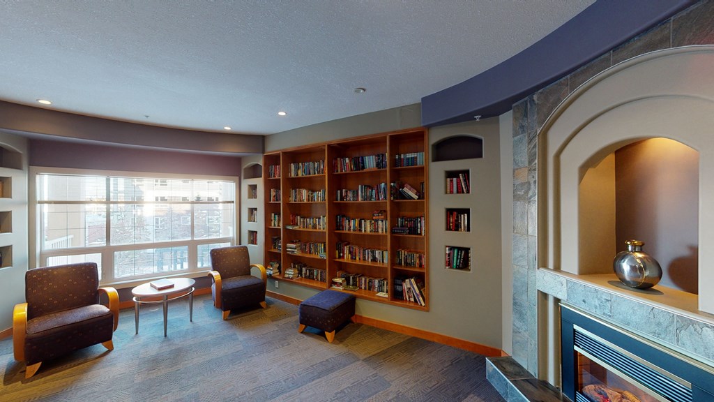 Library with seating area