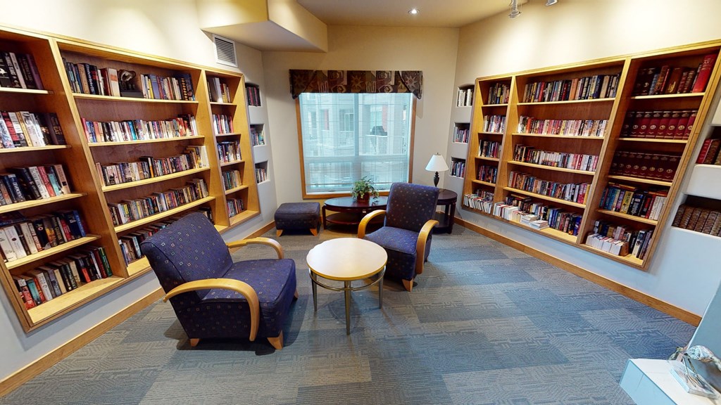 Library with seating area